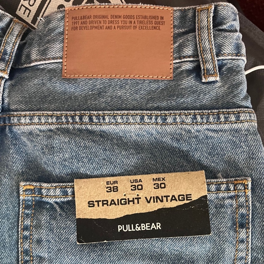 Mens Pull&Bear “Straight Vintage” Jeans W30 / (Unisex, Blue Denim)👖Bundle & Save - Picture 6 of 9